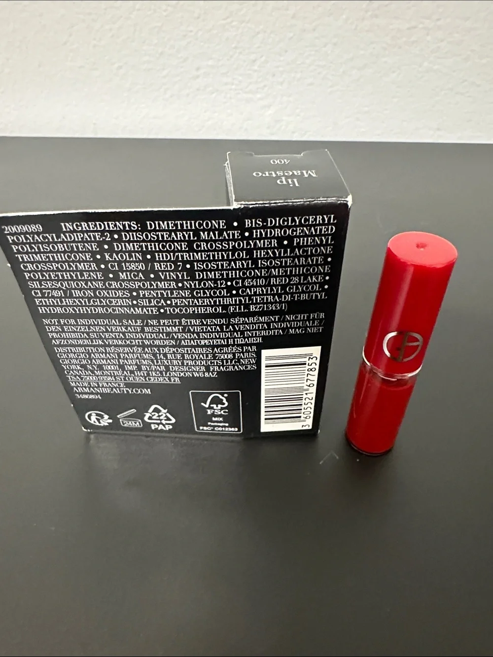 NWT Giorgio Armani Mini Lip Maestro in Intense Velvet Red - Lip Maestro 400